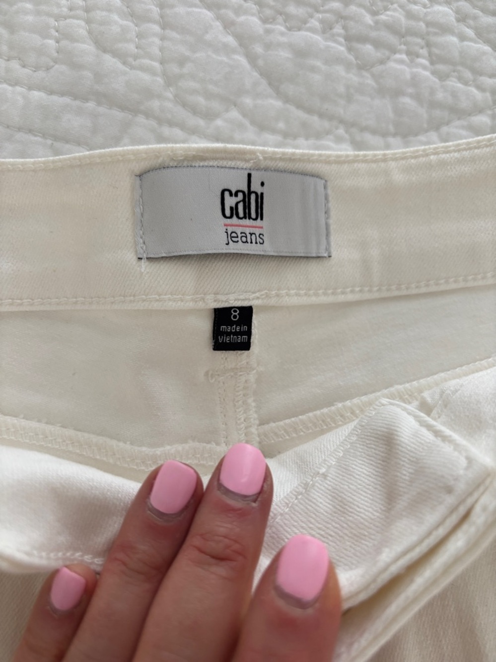 CAbi Cream Denim Cutoff Shorts style 5985 - Picture 2 of 4